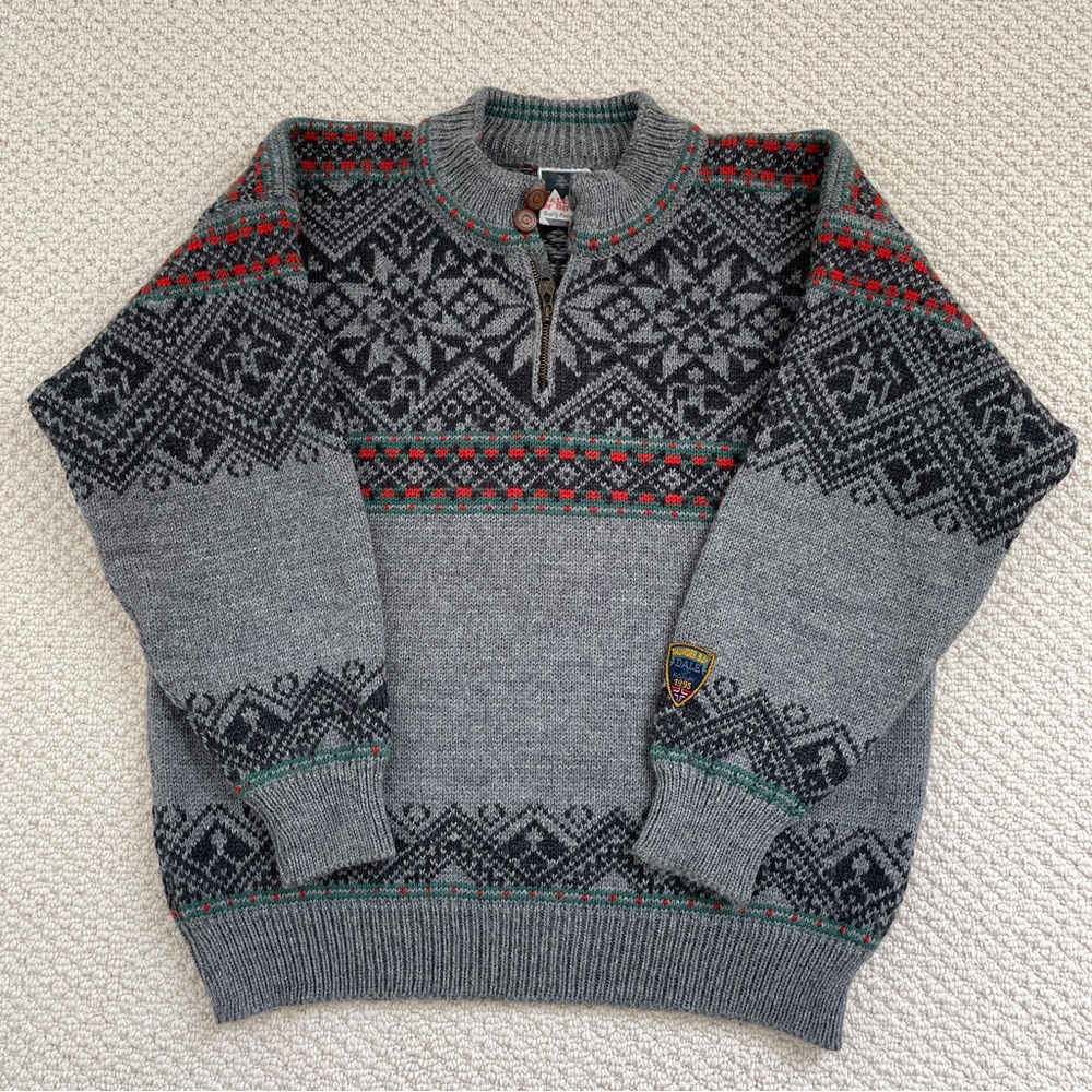 Dale of Norway 1995 Thunder Bay olympics 100% wool quarter zip